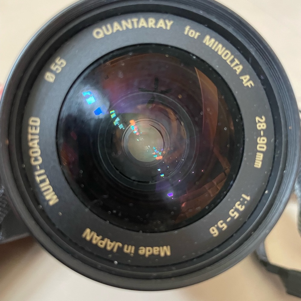 MINOLTA MAXXUM 4 CAMERA & MINOLTA QUANTARAY 28:90mm LENS WITH BAG - Picture 10 of 16